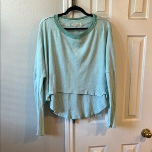 Free People Light Green Long Sleeve Top